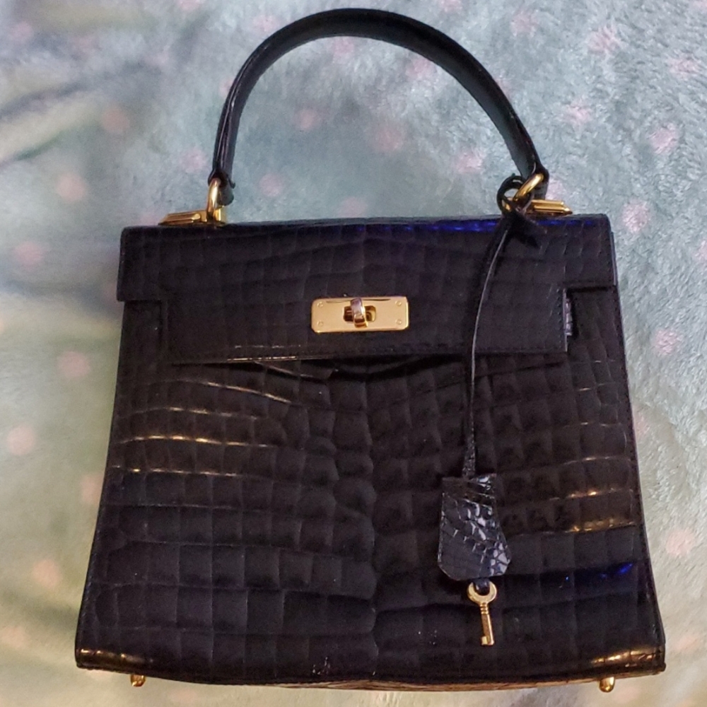 Maraolo Italian Black Crocodile Purse